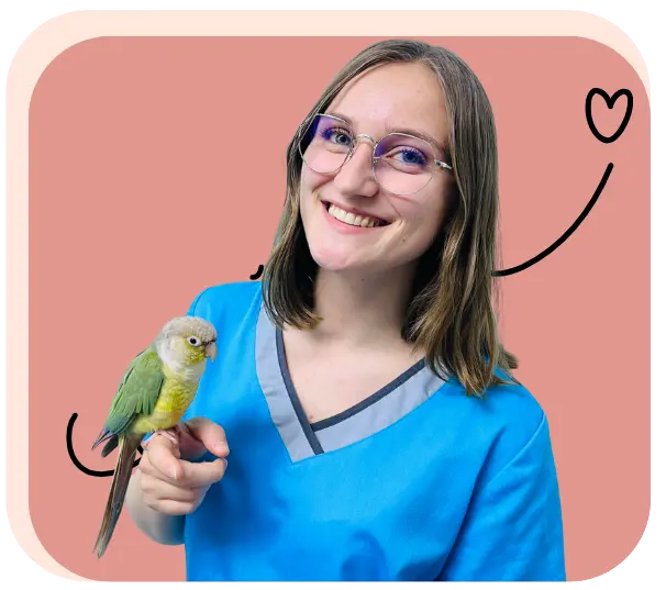 Manon avec une conure molinae